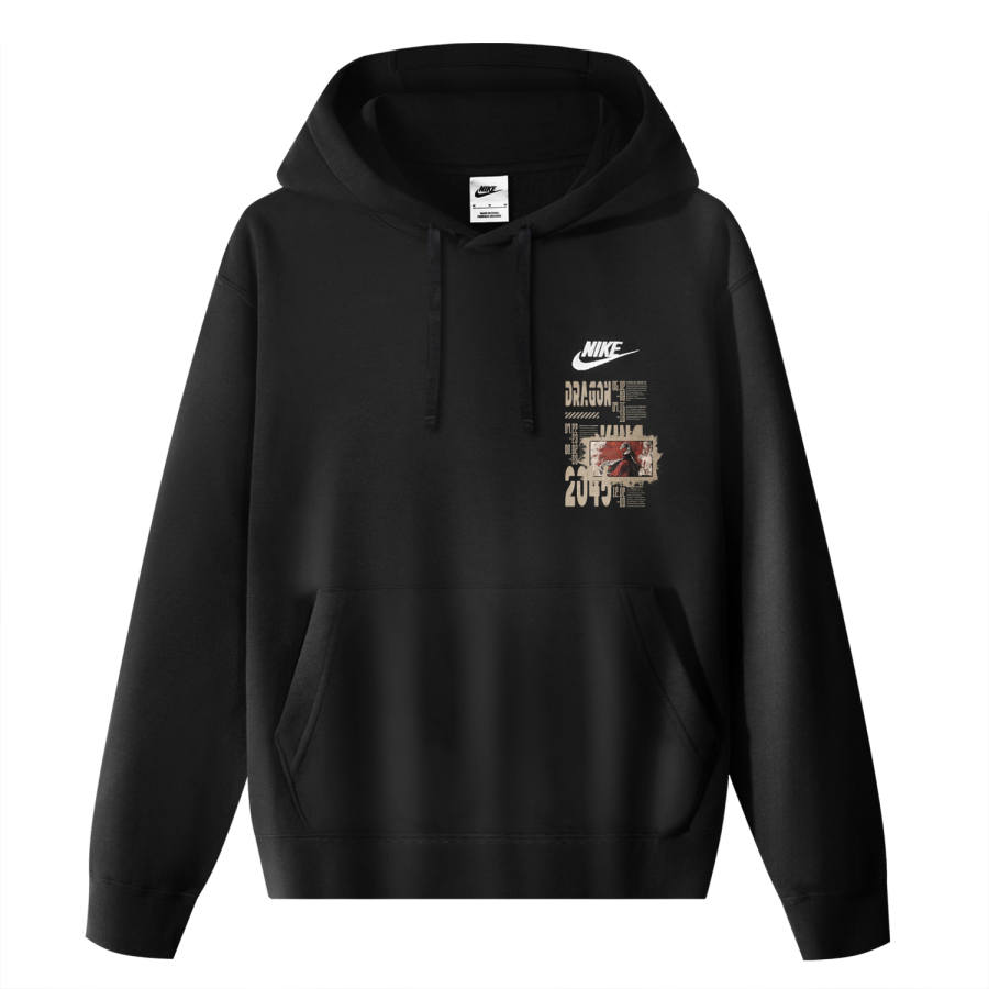 Nike Nike Sportswear ClubDri Fit Fleece Red Dress Dragon Woman Thermal Pullover Fleece Lined Hooded Sports Sweatshirt Unisex