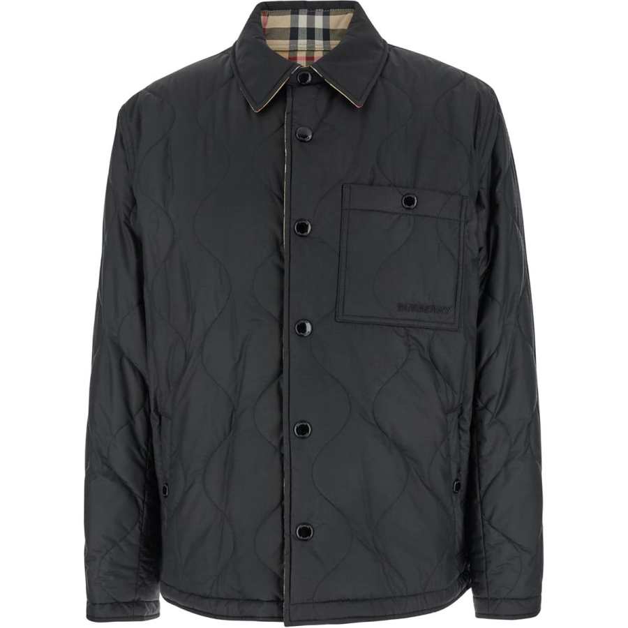 Burberry Logo Embroidered Quilted Jacket