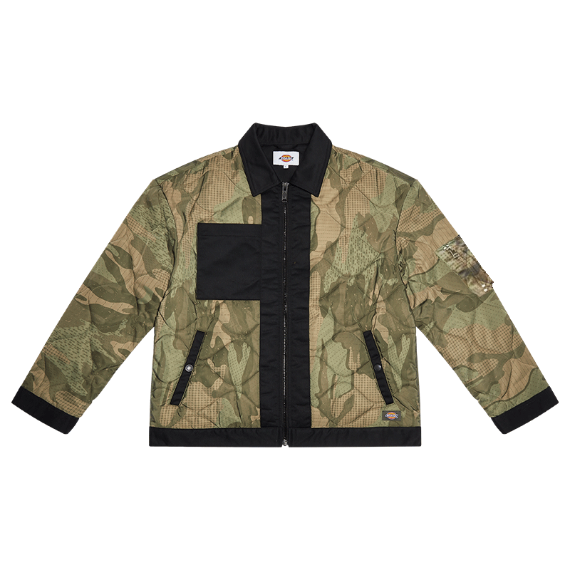 Dickies Puffer Jacket Winter Unisex Army Green Camouflage