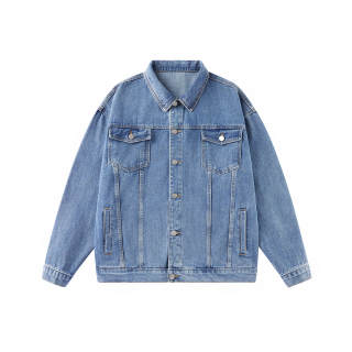DJ.SPIRIT Denim Jackets Unisex Lapel Moderate Straight Fit