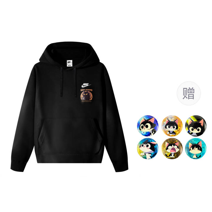 Nike Nike Sportswear ClubDri Fit Fleece Lined Brick Cat Thermal Pullover Hooded Sports Sweatshirt Unisex