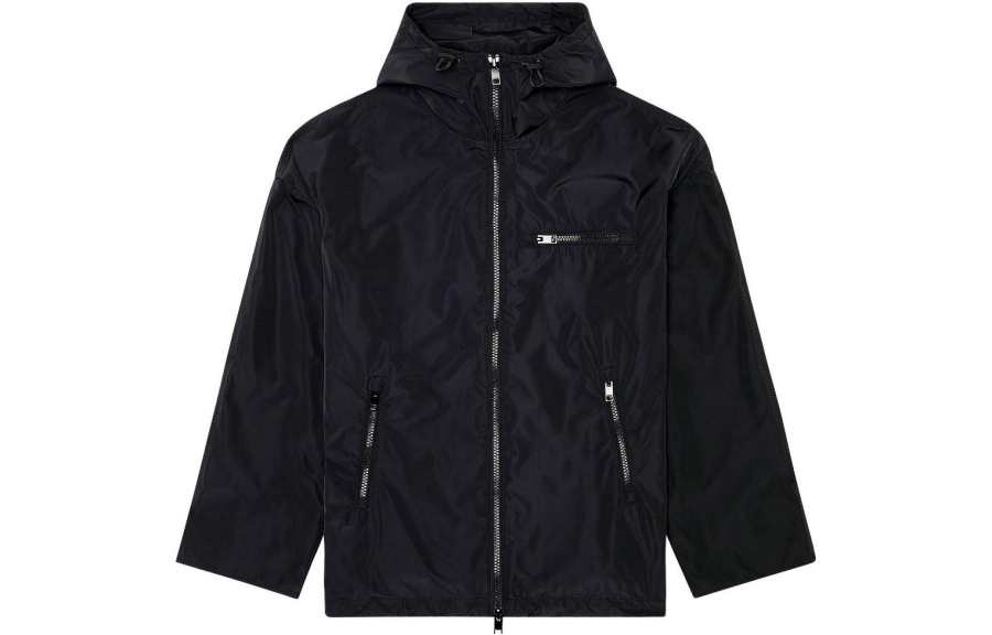 DIESEL DIESEL W Henness Nylon Jacket With Piped Oval D Logo
