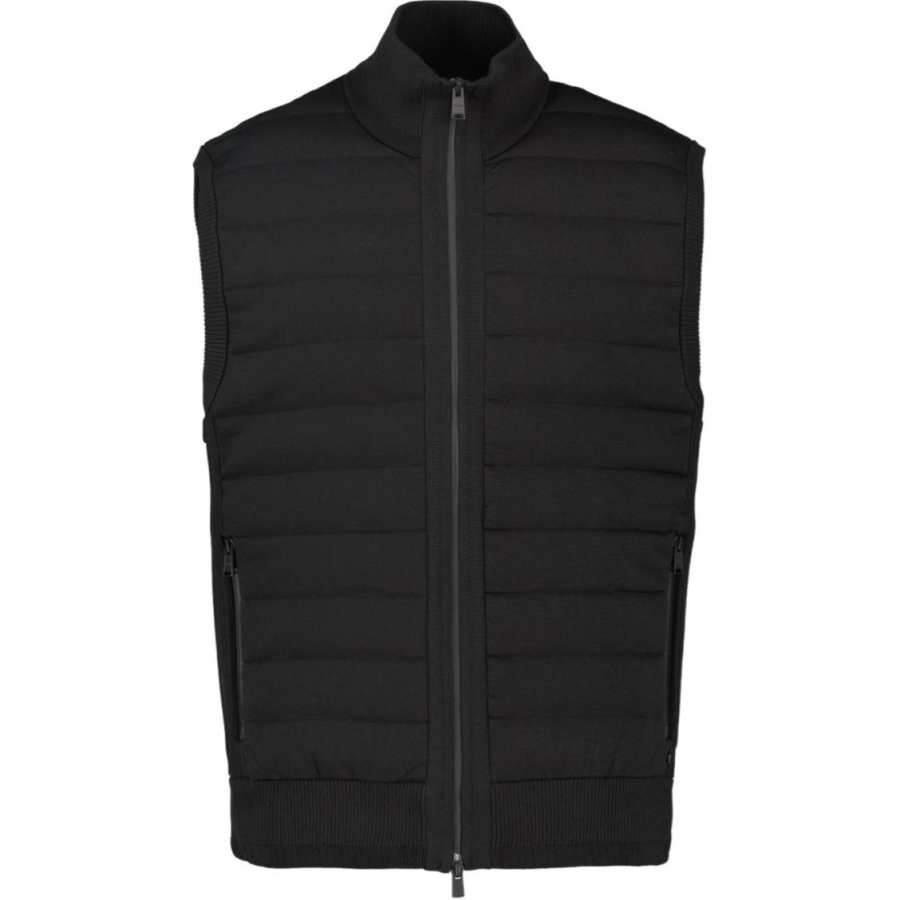 HUGO BOSS Vests Men's Black Stand Collar Moderate Other