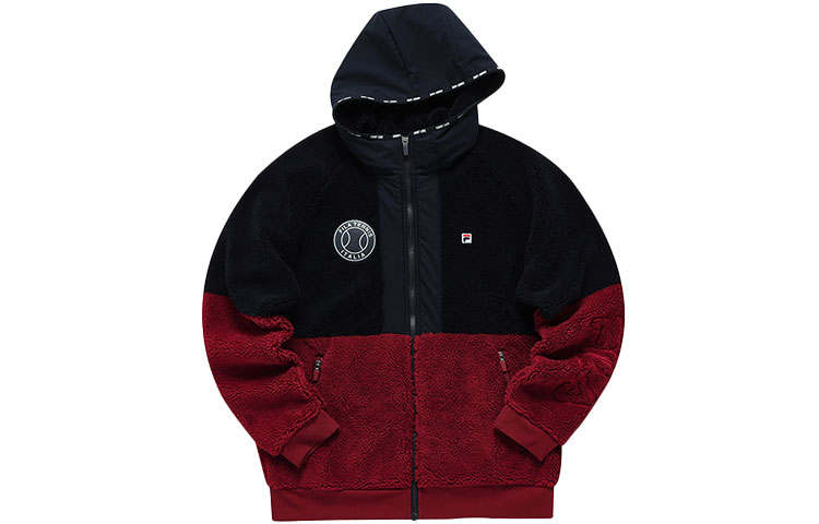FILA Athletics Velvet Jackets Men's Rusty Red Hooded Moderate
