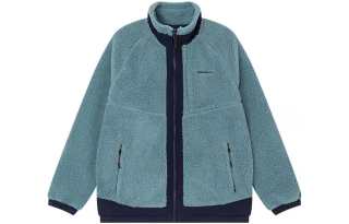 MERRELL Velvet Jackets Unisex Blue Stand Collar Thickened And Fleece Lined