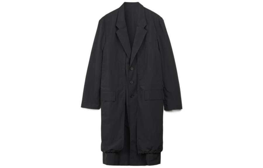Y-3 Y 3 Coats Unisex Black Lapel Moderate