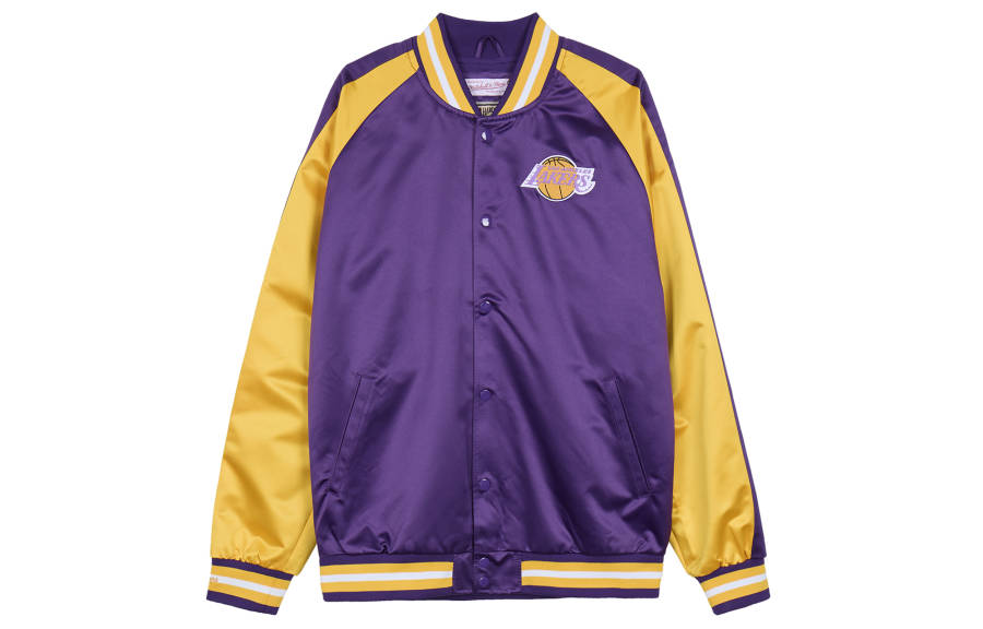Mitchell Ness Mitchell Ness Baseball Jacket Unisex Purple Gold