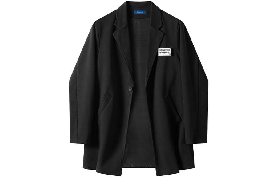 COMOWA Coats Unisex Suit Collar Thickened And Fleece Lined Straight Fit