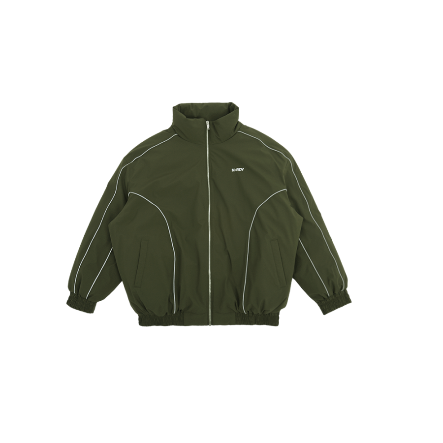 Nerdy Nerdy Down Jackets Unisex Brown Stand Collar Thickened Down Jacket