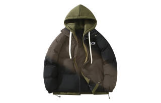 JCUI Puffer Jackets Unisex Hooded Thickened