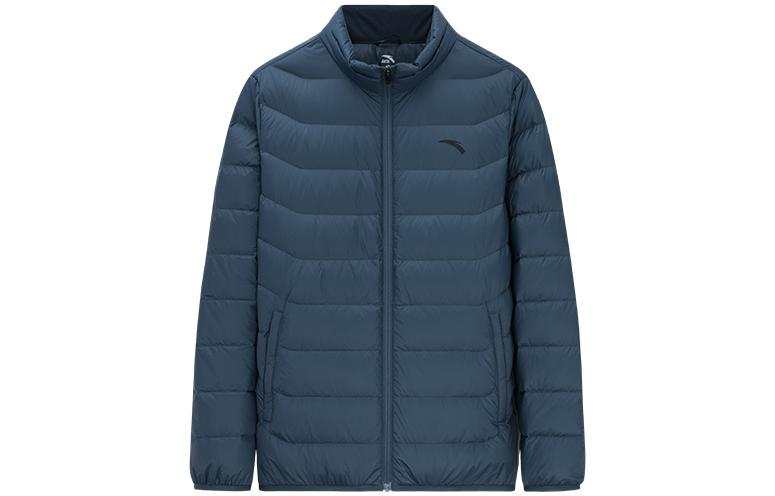 ANTA Variety Training Collection Down Jackets Men's Whale Fin Blue Stand Collar Moderate Down Jacket