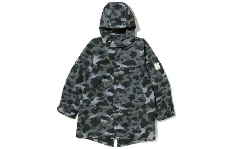 A BATHING APE Bape Grid Camo Relaxed Fit Fish Tail Coat