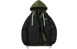 CRUSH KEY Puffer Jackets Unisex Hooded Thickened Padded Puffer Jacket