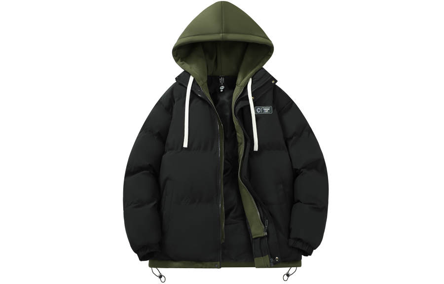CRUSH KEY Puffer Jackets Unisex Hooded Thickened Padded Puffer Jacket