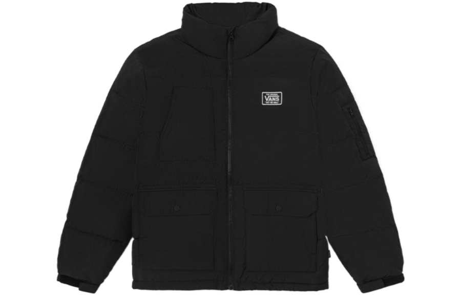 Vans Vans Down Jackets Unisex Black Stand Collar Thickened Down Jacket