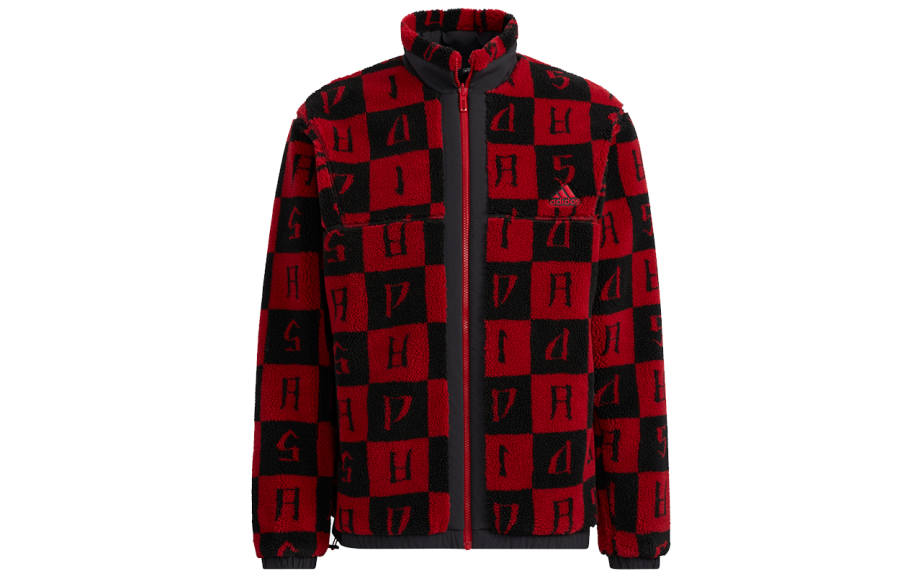 Adidas Adidas Velvet Jackets Men's Dark Red Stand Collar Moderate
