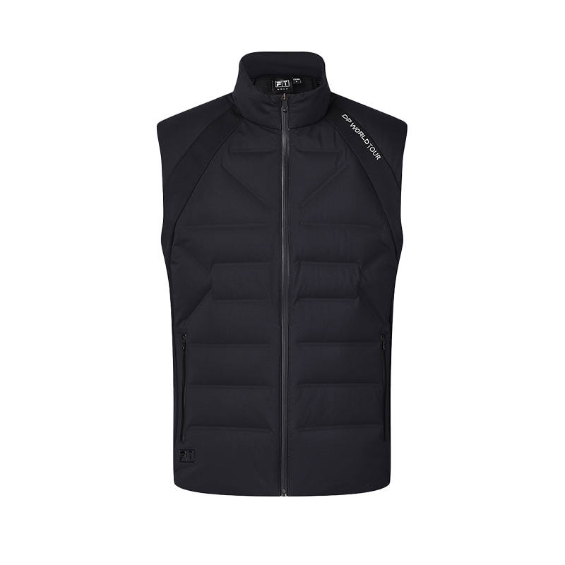 FILA Down Vests Men's Pitch Black Stand Collar Other