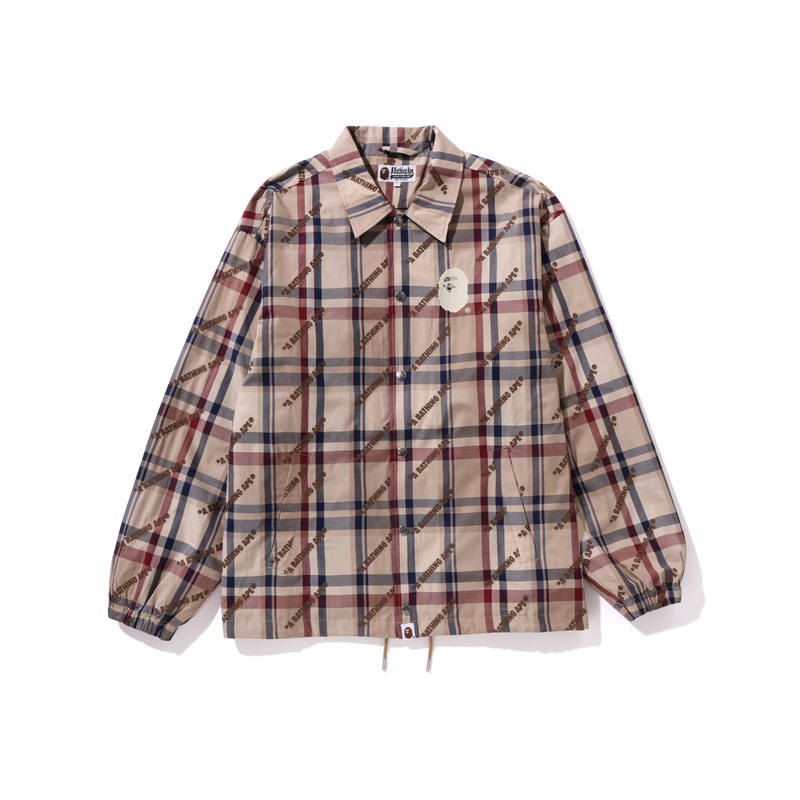 A BATHING APE Bape A BATHING APE Logo Check Pattern Coach Jacket