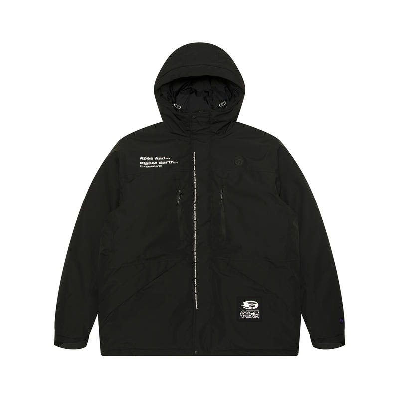 Aape Aape Down Jackets Men's Black BKX Hooded Thickened Down Jacket