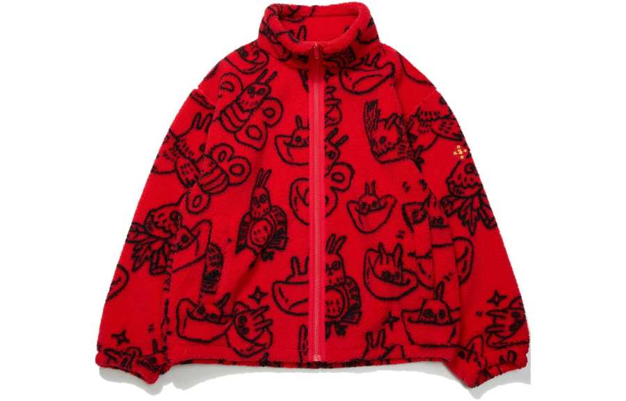 Li-Ning Li Ning Sports Lifestyle Collection Earning Money Every Day Collection Velvet feel Coat Unisex Red