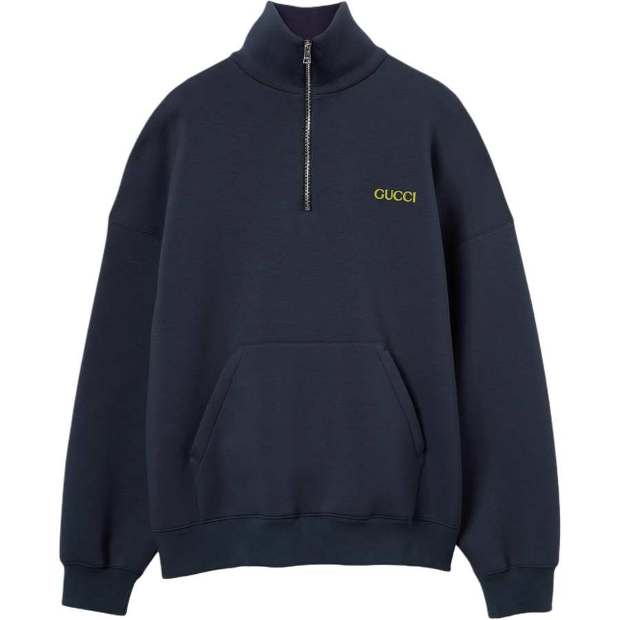 GUCCI GUCCI Jersey Half zip Jacket With Patch