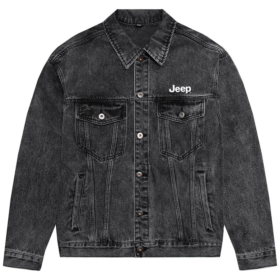 Jeep Jeep Denim Jacket Unisex Black Gray