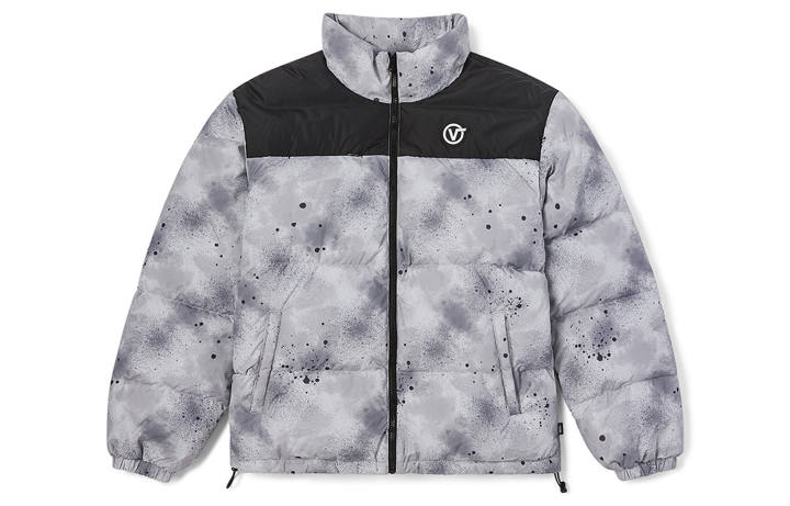 Vans Vans Down Jackets Unisex Gray Stand Collar Thickened Puffer Jacket