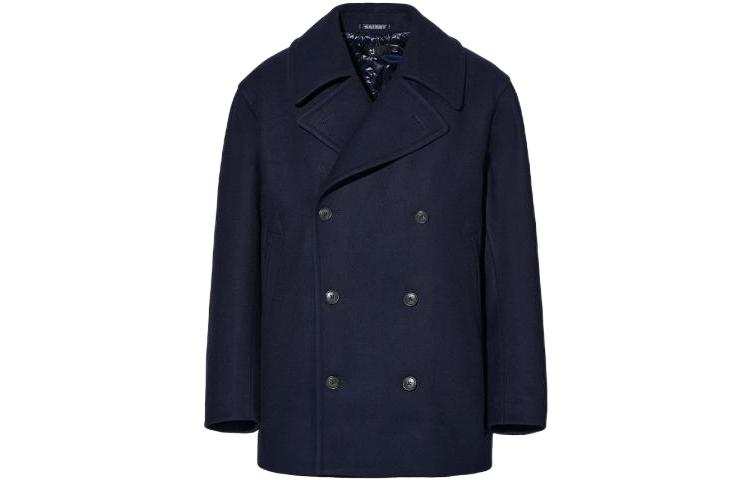 UNIQLO Coats Men's Navy Blue Lapel Moderate