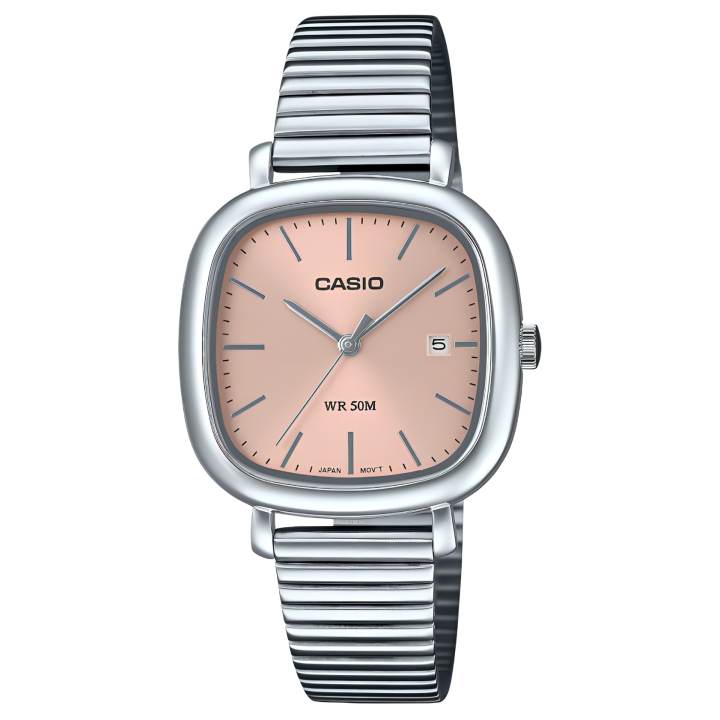 CASIO CASIO STANDARD Quartz Movement Stainless Steel Strap Watch 36.7*30mm Women's Watch Pink Watch Dial