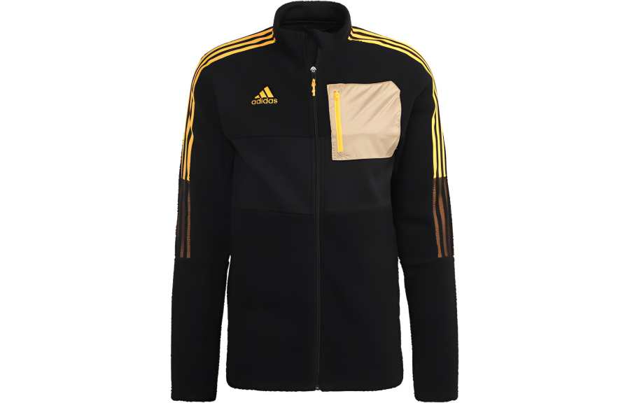 Adidas Adidas Velvet Jackets Men's Black Stand Collar Moderate