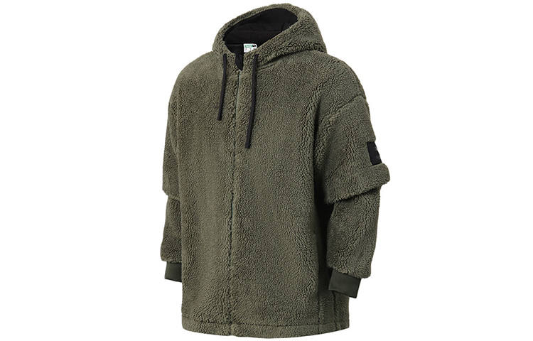 PUMA Velvet Jackets Men's Green Hooded Moderate