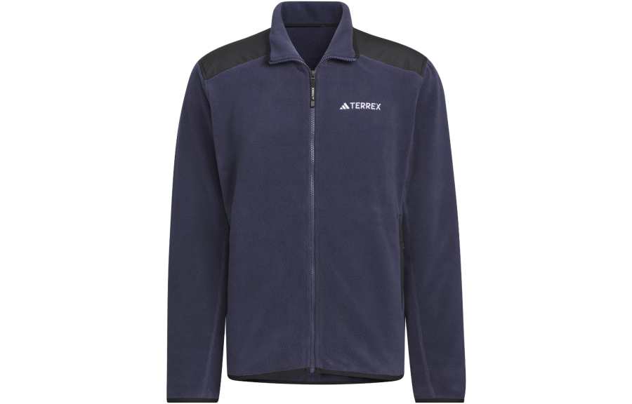 Adidas Adidas Full Zip Polar Fleece Jacket Velvet feel Coat Men's Dark Navy Blue