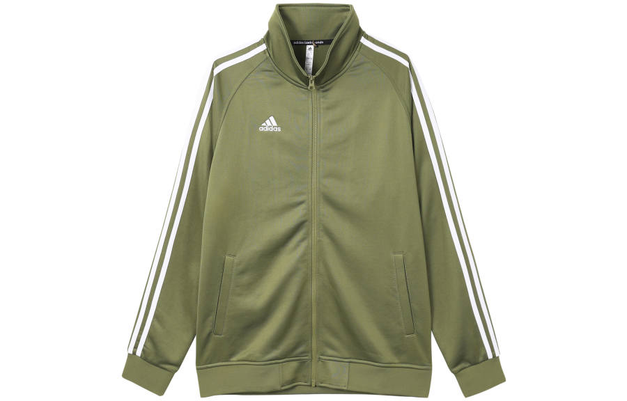 Adidas Adidas Jackets Unisex Light Green White Stripes Stand Collar Moderate Other