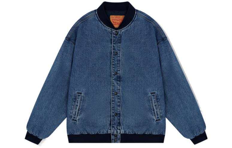 Levis Levis Baseball Jerseys Men's Blue Baseball Collar Moderate Straight Fit