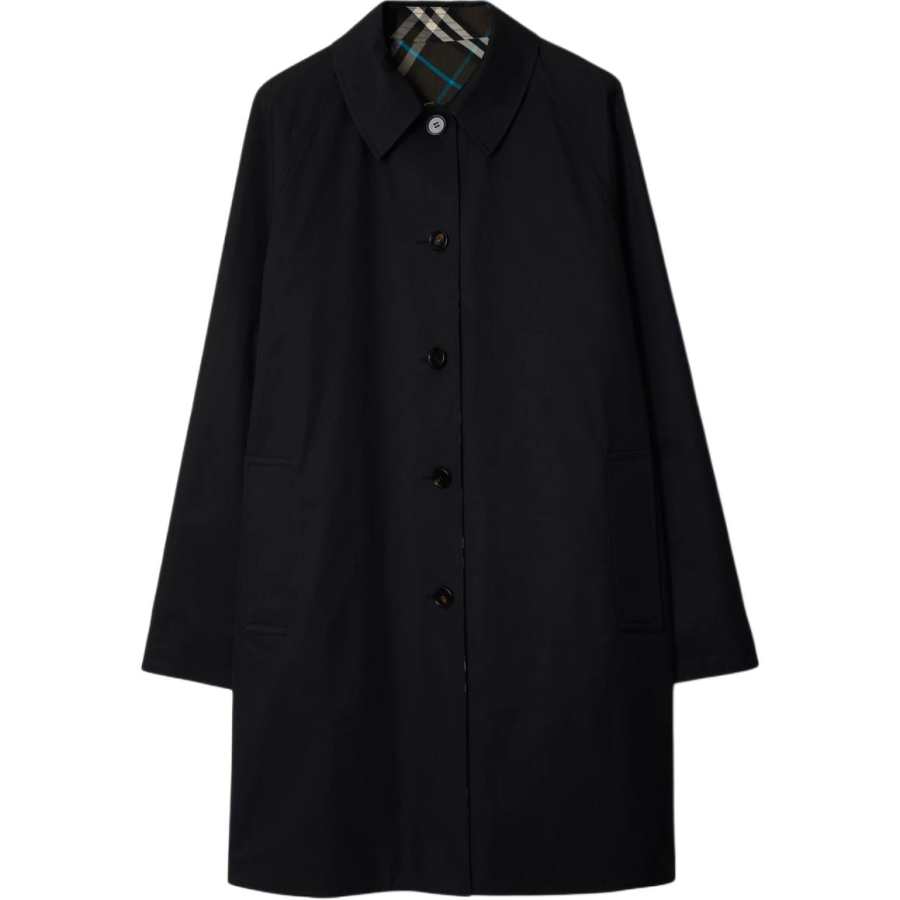 Burberry Long Sleeved Checked Trench Coat