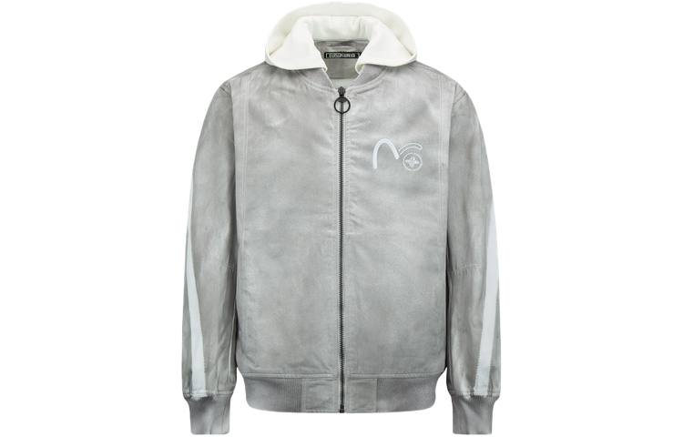 EVISU EVISU Jackets Men's Light Gray Lapel Moderate