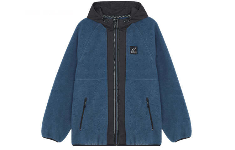 New Balance New Balance Colorblock Drawstring Velvet Jackets Men's Blue Hooded Moderate