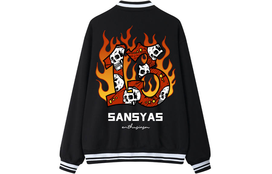 SANSYAS Baseball Jerseys Unisex Baseball Collar Moderate Straight Fit