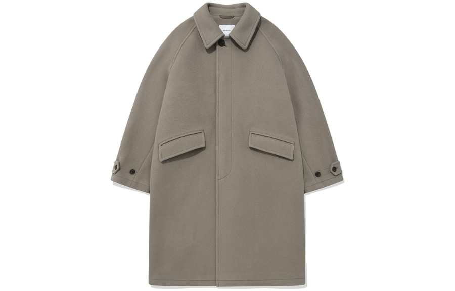 COVERNAT Coats Unisex Beige Lapel Moderate