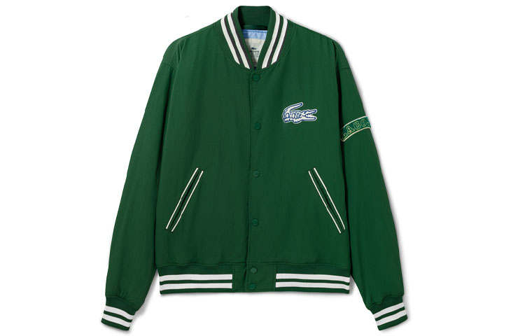LACOSTE LACOSTE Baseball Jerseys Men's Green Baseball Collar Moderate