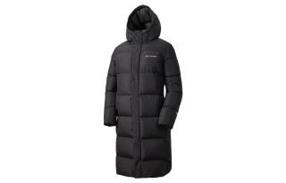 VAUDE Letter Solid Color Hooded Thickened Long Down Jacket Unisex