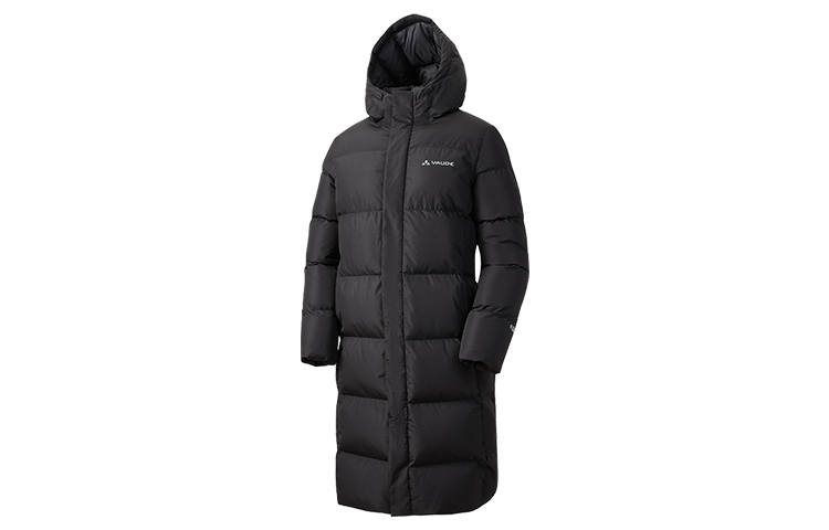 VAUDE VAUDE Letter Solid Color Hooded Thickened Long Down Jacket Unisex