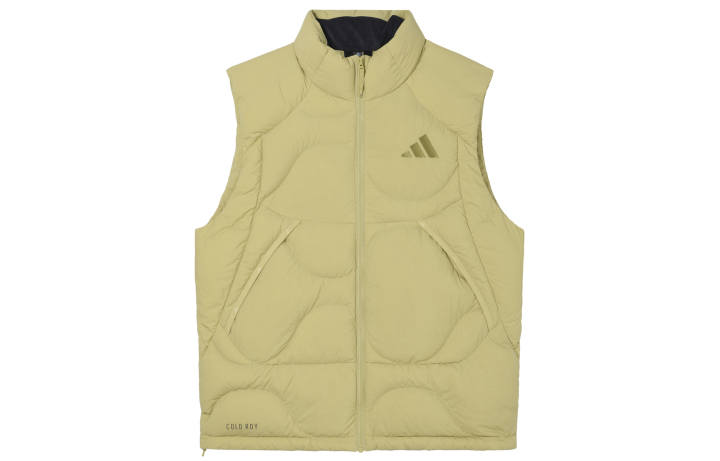 Adidas Adidas Down Vests Men's Sand Brown Stand Collar Moderate Other