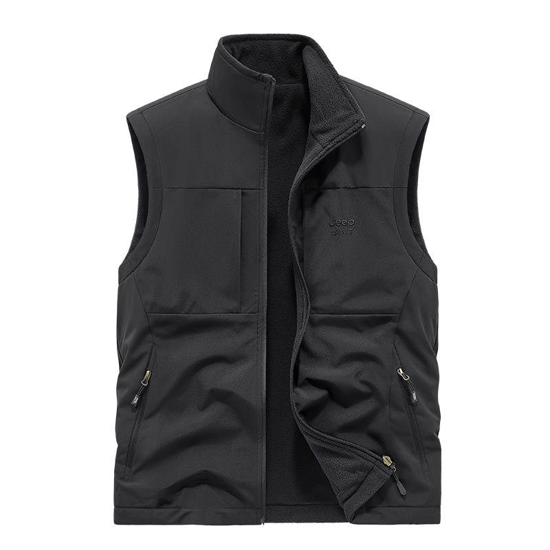 JEEP SPIRIT Vests Unisex Stand Collar Thickened And Fleece Lined Other