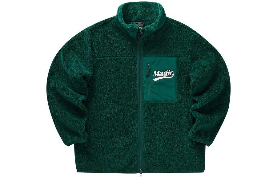 Skechers Funny Monster Velvet Jackets Unisex Yellow Pine Green/02A2 Stand Collar Moderate