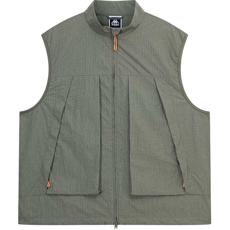 Kappa Kappa Vests Men's Green Stand Collar Moderate