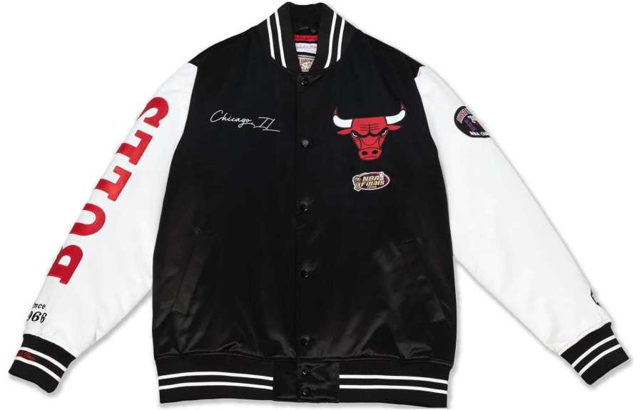 Mitchell Ness Mitchell Ness Baseball Jacket Bulls Team Unisex Black White