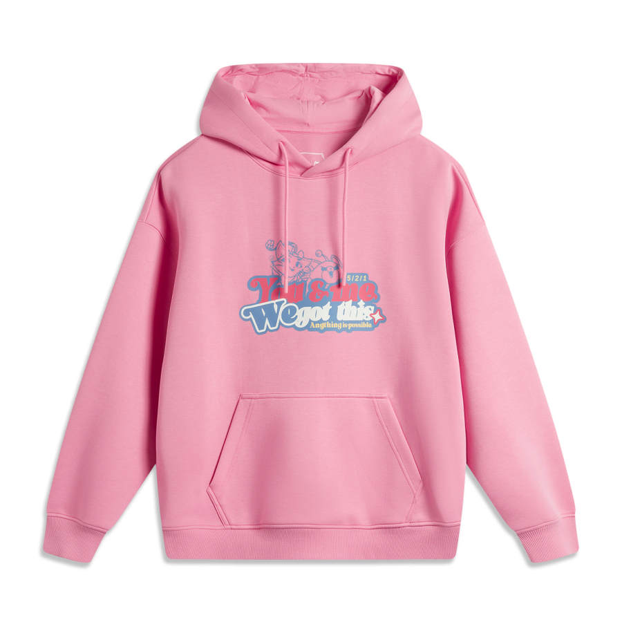 Li-Ning Li Ning x YINGXIONGLIANMENGYOUMI,LIANMINGKUAN Sports Life Collection Sweatshirt Unisex Fairy Cloud Pink