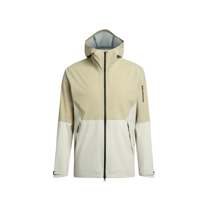 SALOMON OUTERPATH Breathable, Abrasion Resistant, Waterproof, And Windproof Windbreaker Jacket Men's White Pepper