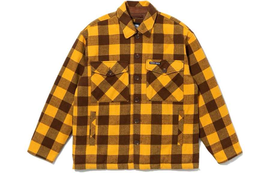 New Era Jackets Unisex Yellow Lapel Moderate Other